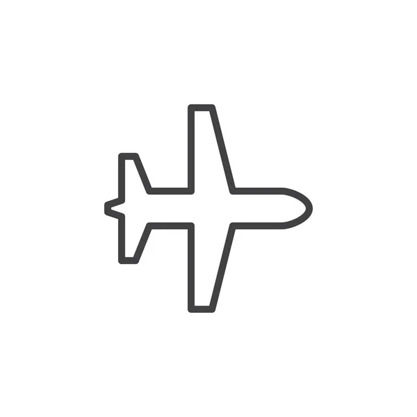 Avion Icône Ligne Mode Avion Signe Vectoriel Contour Pictogramme Style — Image vectorielle