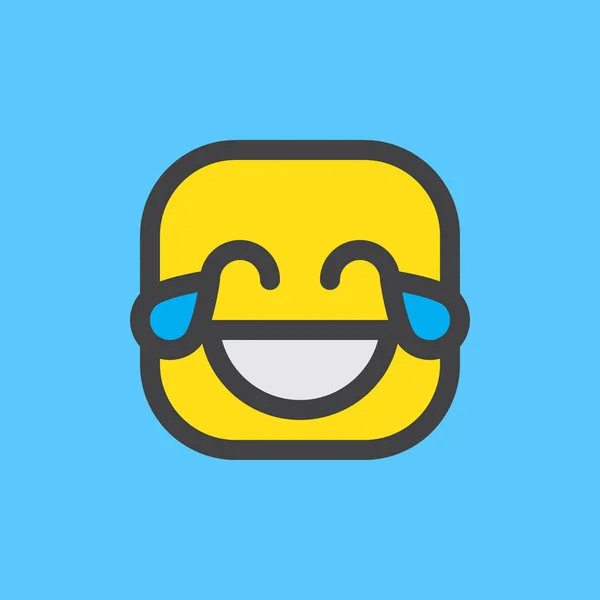 Cara Con Lágrimas Alegría Emoji Icono Contorno Lleno Emoticono Vector — Vector de stock