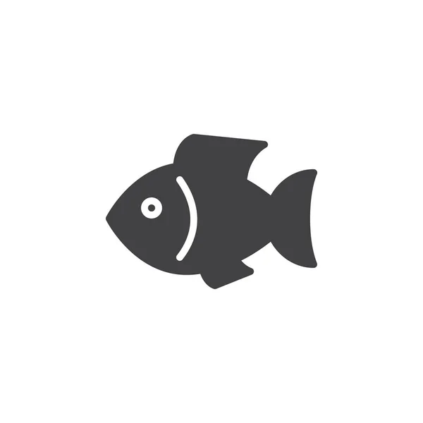 Рыбный Вектор Плоский Знак Сплошная Пиктограмма Выделенная Белом Символ Морепродуктов — стоковый вектор