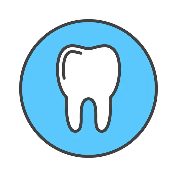 Ícone Contorno Cheio Dentes Sinal Vetorial Colorido Redondo Pictograma Plano —  Vetores de Stock