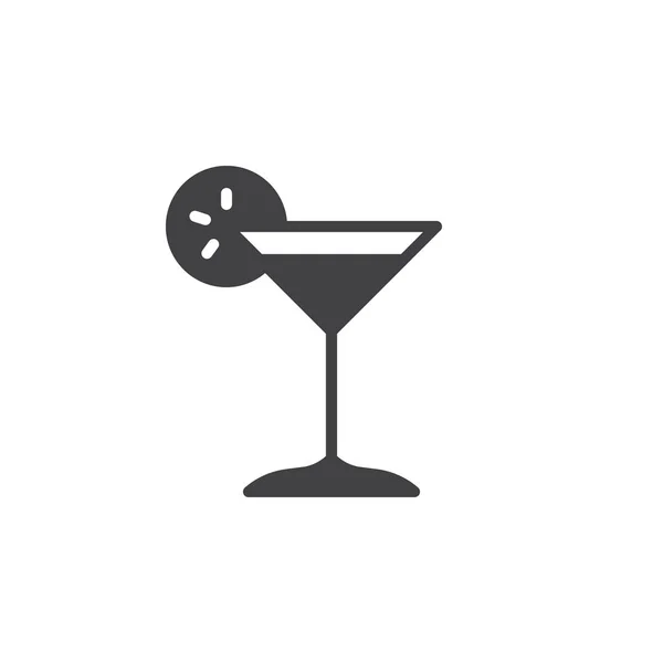 Cocktail Pictogram Vector Vol Platte Teken Solide Pictogram Geïsoleerd Wit — Stockvector