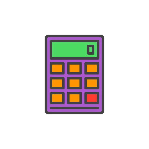 Calculator Filled Outline Icon Vector Sign Colorful Illustration — Stock Vector