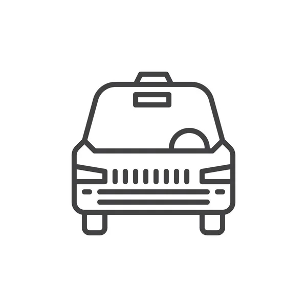 Taxi Ikon Skissera Vector Tecken Linjär Stil Piktogram Isolerade Vitt — Stock vektor