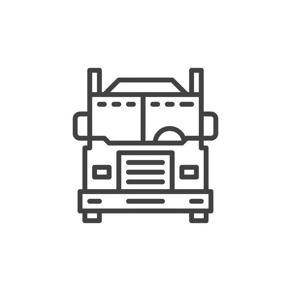 Interstate Truck Line Icon Outline Vector Sign Linear Style Pictogram — Stock Vector