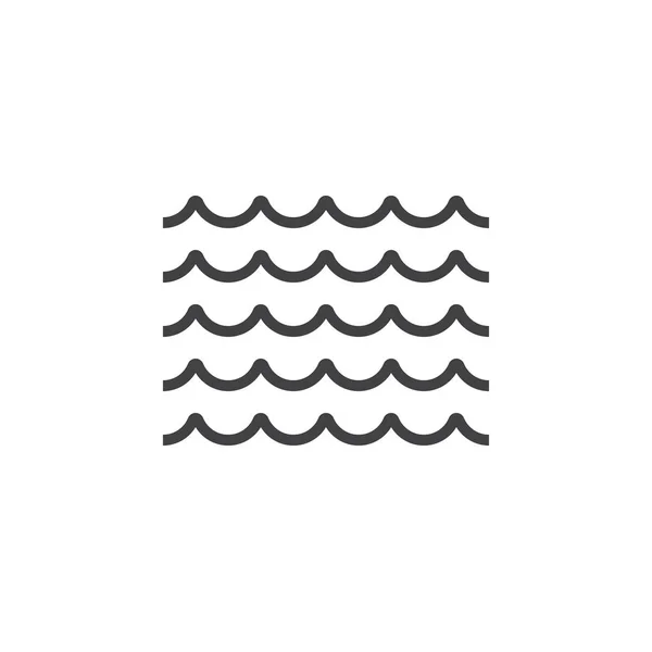 Water Stroom Lijn Pictogram Overzicht Vector Teken Lineaire Stijl Pictogram — Stockvector