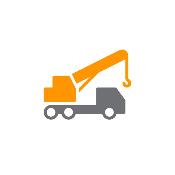 Mobile Telescopic Truck Mounted Crane Icon Vector Filled Flat Sign — Stock Vector