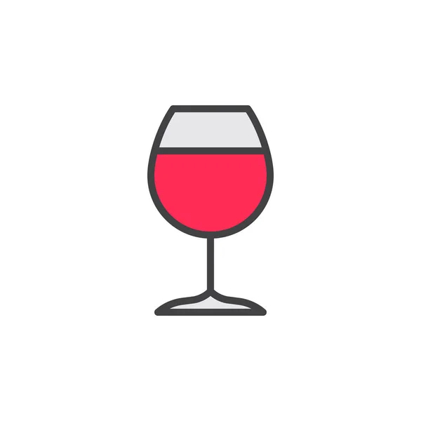満たされたワイングラス ライン アイコン ベクトル記号 線形のカラフルなピクトグラムの概要します バーのシンボル ロゴの図 ピクセル完璧 — ストックベクタ