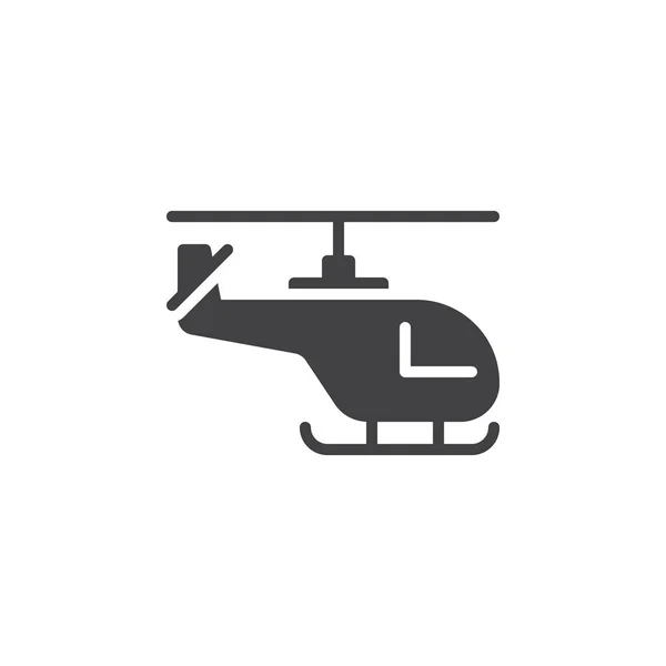 Vetor Ícone Helicóptero Sinal Plano Preenchido Pictograma Sólido Isolado Branco — Vetor de Stock