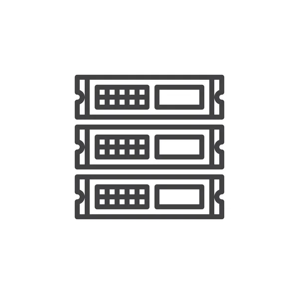 Unidades Rack Icono Línea Servidores Signo Vector Contorno Pictograma Estilo — Archivo Imágenes Vectoriales