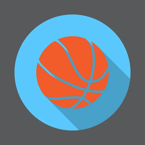 Pallone Basket Icona Piatta Pulsante Colorato Rotondo Segno Vettoriale Circolare — Vettoriale Stock