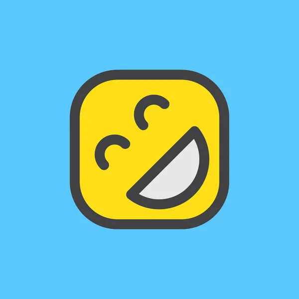 Rodando Piso Riendo Emoji Icono Contorno Lleno Emoticono Vector Colorido — Vector de stock