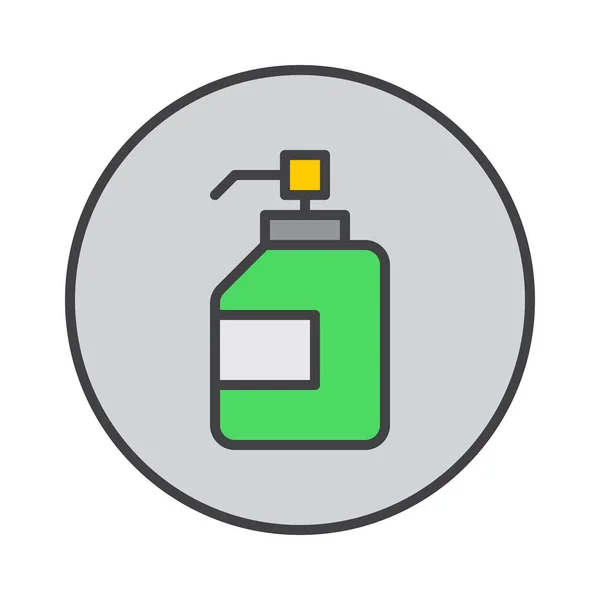 Antibacterial Hand Sanitizer Disinfection Gel Filled Outline Icon Colorful Vector — Stock Vector