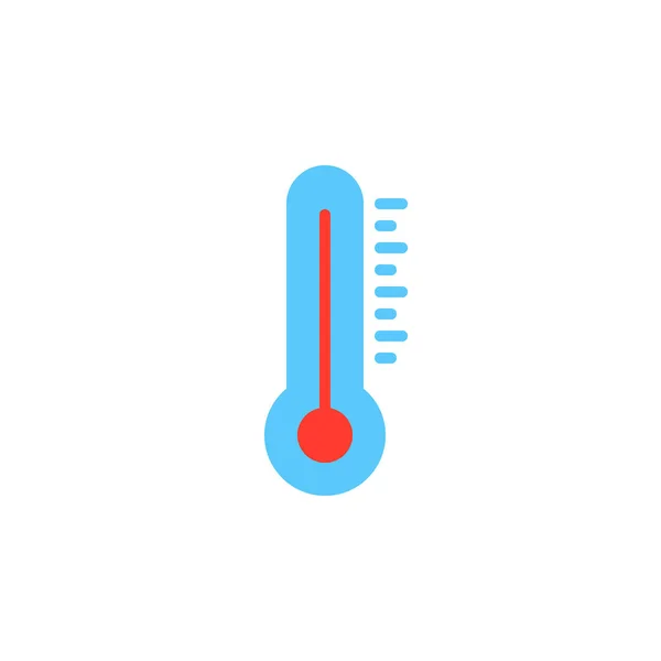 Termometre Simge Vektör Düz Işareti Üzerinde Beyaz Izole Katı Renkli — Stok Vektör