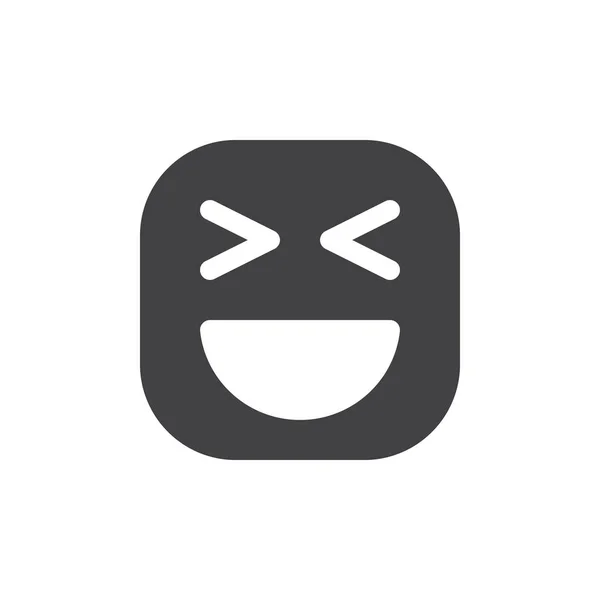 Smiling Face Open Mouth Ceed Eyes Emoji Иконка Векторный Смайлик — стоковый вектор
