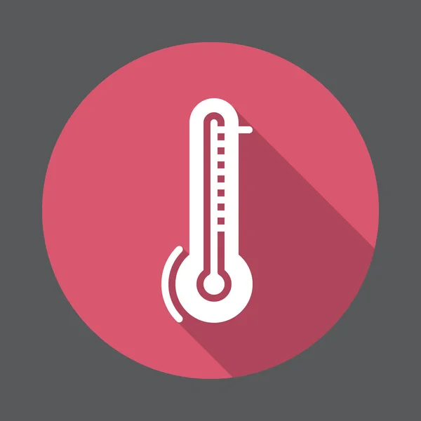 Thermometer Temperatuur Platte Pictogram Ronde Kleurrijke Knop Circulaire Vector Ondertekenen — Stockvector