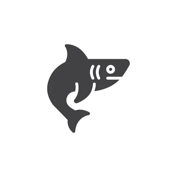 Rekin Ryba Wektor Wypełnione Płaskie Znak Stałe Piktogram Białym Tle — Wektor stockowy