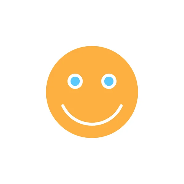 Sonrisa Emoticono Icono Vector Lleno Signo Plano Pictograma Colorido Sólido — Vector de stock