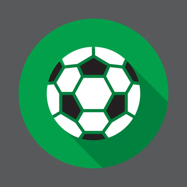 Icono Plano Pelota Fútbol Botón Redondo Colorido Signo Vectorial Circular — Vector de stock