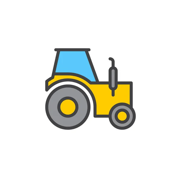 Tractor Filled Outline Icon Line Colorful Vector Sign Linear Style — Stock Vector