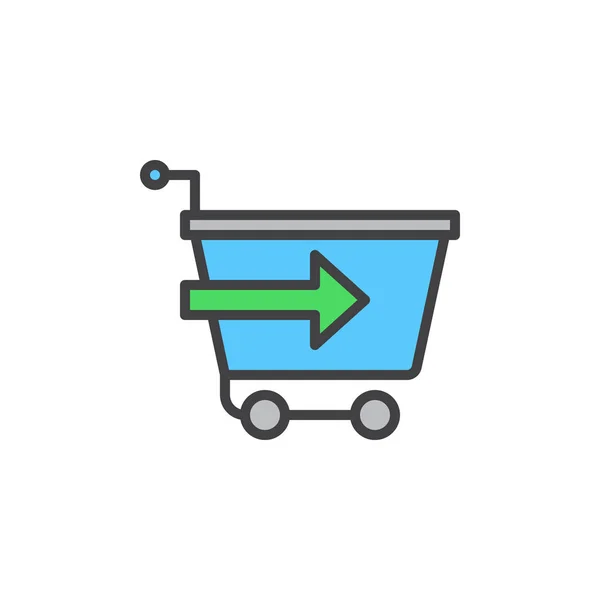 Carrito Compras Con Flecha Icono Contorno Lleno Caja Signo Vector — Vector de stock