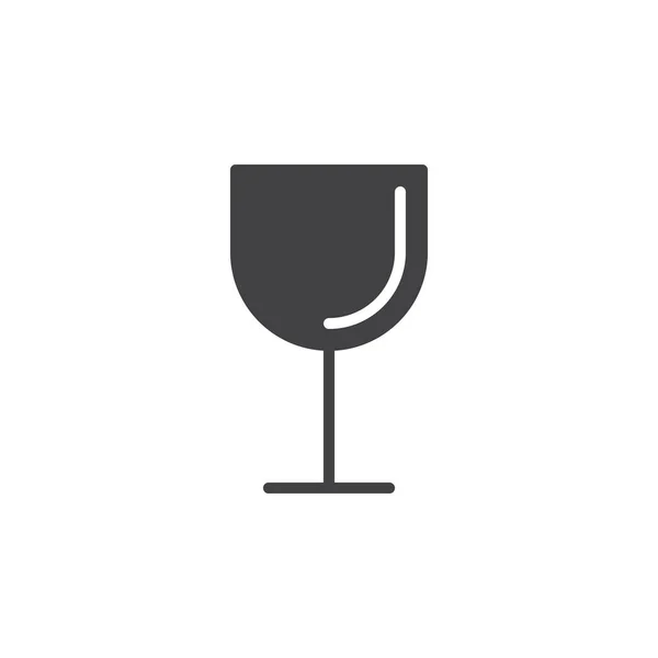 Vector Icono Copa Vino Signo Plano Lleno Pictograma Sólido Aislado — Archivo Imágenes Vectoriales