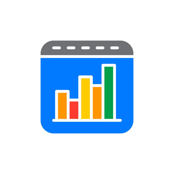 Bar Chart Colorful Icon Vector Flat Sign Symbol Logo Illustration — Stock Vector