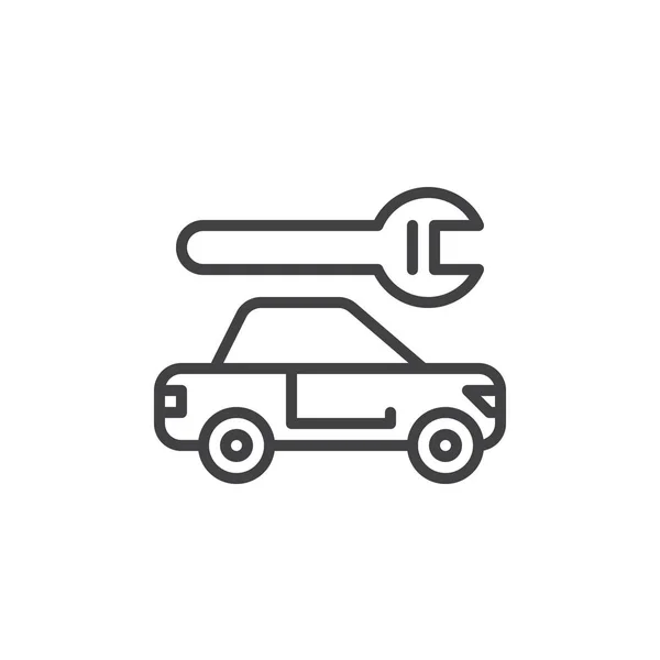 Icono Línea Servicio Del Coche Signo Vector Contorno Pictograma Estilo — Vector de stock