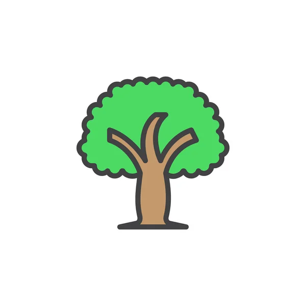 Icono Línea Árbol Madera Signo Vector Contorno Lleno Pictograma Lineal — Vector de stock