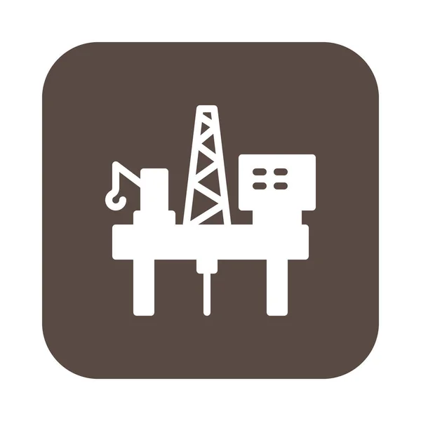 Plataforma Óleo Ícone Plana Plataforma Sinal Vetor Preenchido Pictograma Colorido —  Vetores de Stock