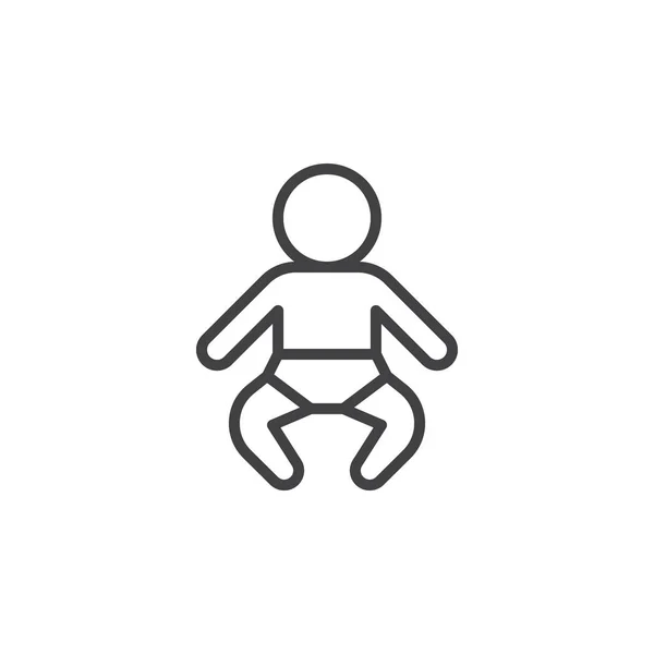 Иконка Линии Ребенка Контур Векторного Знака Пиктограмма Линейного Стиля Изолированная — стоковый вектор