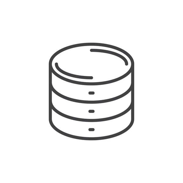 Database Lijn Pictogram Vectorillustratie — Stockvector