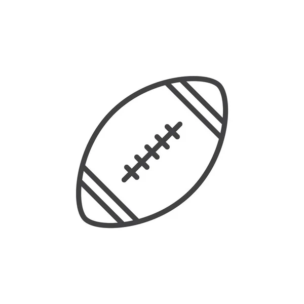 American Football Ball Liniensymbol Umrissvektorzeichen Lineares Piktogramm Auf Weiß Isoliert — Stockvektor