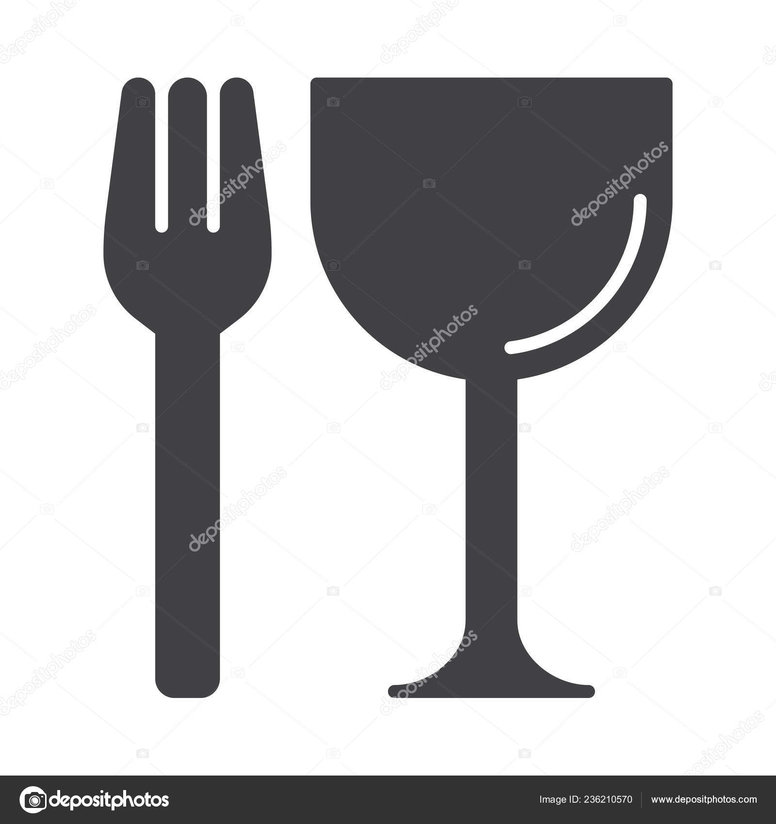 Restaurant Fork Glass Icon Vector Filled Flat Sign Solid Pictogram Stock  Vector by ©avicons 236210570, image size:1600x1700