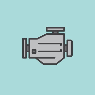 Motor doldurulmuş anahat simgesini, çizgi vektör işareti, düz renkli sembol. Sembol, logo illüstrasyon. Piksel mükemmel