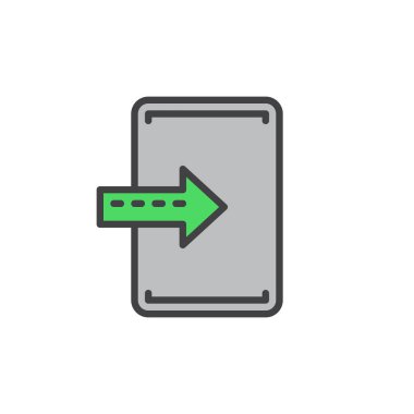 Alma, doldurulmuş anahat simgesini, vektör işareti, renkli resimde girin 