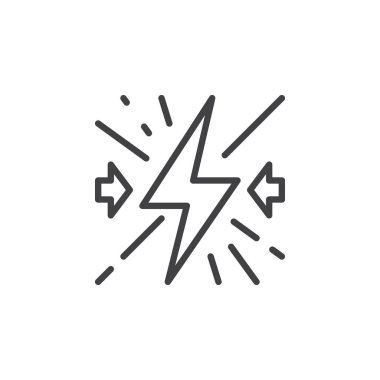 Çatışma satırı simgesi, vektör işareti, anahat üzerinde beyaz izole doğrusal stil piktogram. Sembol, logo illüstrasyon. Düzenlenebilir inme. Piksel mükemmel