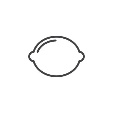 Limon, kireç satırı simgesi, Anahat vektör işareti üzerinde beyaz izole doğrusal stil piktogram. Sembol, logo illüstrasyon. Düzenlenebilir inme. Piksel mükemmel