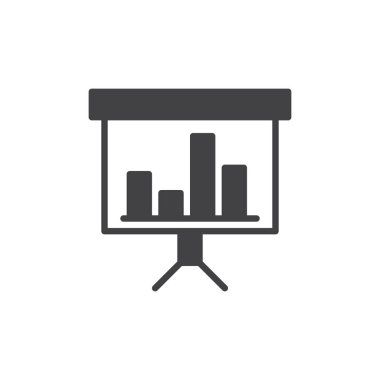 Sunu kurulu simge vektör, düz işareti, üzerinde beyaz izole katı piktogram dolu. Sembol, logo illüstrasyon. Piksel mükemmel