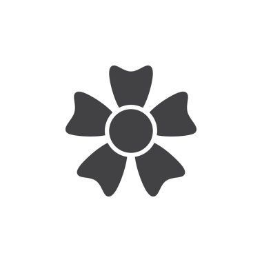 Çiçek simge vektör, dolu düz işareti, üzerinde beyaz izole katı piktogram. Sembol, logo illüstrasyon. Piksel mükemmel