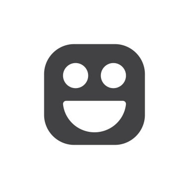 Mutlu bir gülümseme, yüz sırıtarak emoji. glif kutsal kişilerin resmi, vektör ifade