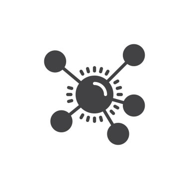 Zihin haritası simge vektör, dolu düz işareti, üzerinde beyaz izole katı piktogram. Sembol, logo illüstrasyon. Piksel mükemmel