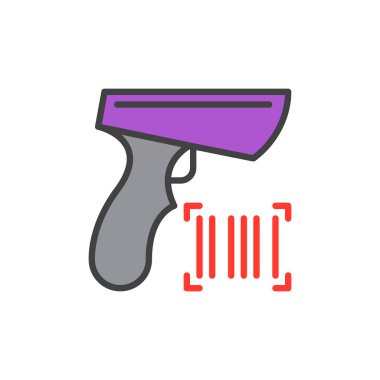 Barkod tarayıcı doldurulmuş anahat simgesi, vektör işareti, renkli resimde