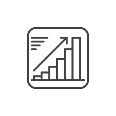 Grafik hat simgesini, büyüyen Anahat vektör işareti, üzerinde beyaz izole doğrusal stil piktogram. Pozitif sembol dinamik logo illüstrasyon. Düzenlenebilir inme. Piksel mükemmel