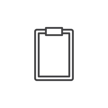 Boş pano satırı simgesi, vektör işareti, anahat üzerinde beyaz izole doğrusal stil piktogram. Sembol, logo illüstrasyon. Düzenlenebilir inme. Piksel mükemmel