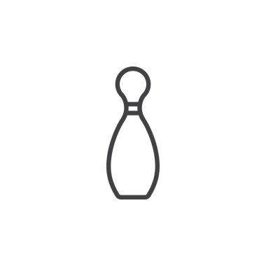 PIN satırı simgesi Bovling, Anahat vektör işareti, üzerinde beyaz izole doğrusal stil piktogram. Sembol, logo illüstrasyon. Düzenlenebilir inme. Piksel mükemmel