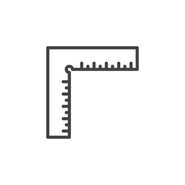 Hassas kare satırı simgesi, Anahat vektör işareti üzerinde beyaz izole doğrusal stil piktogram. Sembol, logo illüstrasyon. Düzenlenebilir inme. Piksel mükemmel
