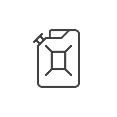 Bidon satırı simgesi, Anahat vektör işareti, üzerinde beyaz izole doğrusal stil piktogram. Sembol, logo illüstrasyon. Düzenlenebilir inme. Piksel mükemmel