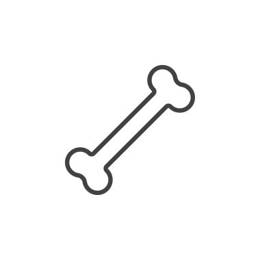 Kemik satırı simgesi, vektör işareti, anahat üzerinde beyaz izole doğrusal stil piktogram. Sembol, logo illüstrasyon. Düzenlenebilir inme. Piksel mükemmel