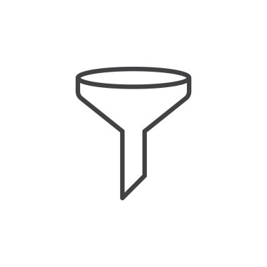 Huni, filtre satırı simgesi, Anahat vektör işareti üzerinde beyaz izole doğrusal stil piktogram. Sembol, logo illüstrasyon. Düzenlenebilir inme. Piksel mükemmel