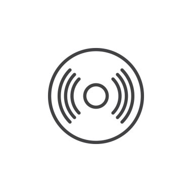 Canlı akışı dairesel satırı simgesi. Yuvarlak basit kayıt. Düz stil vektör simgesi